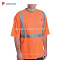 Подгонянная высокая видимость серый воротник футболки ANSI класс 2 апельсина безопасности работы дешевые Тройник одежда с Отражательной ленты